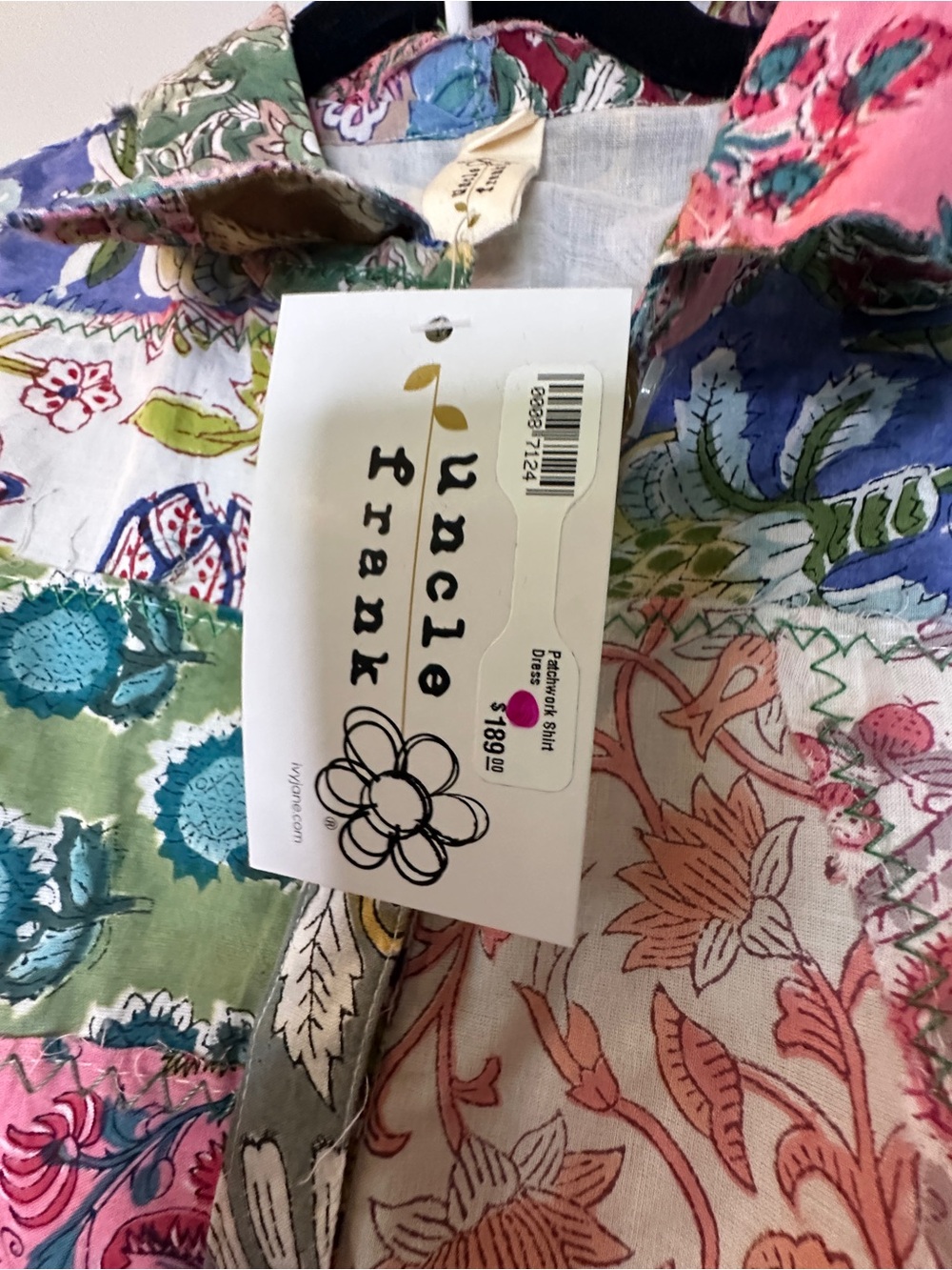Uncle Frank Multicolor Floral Patchwork Dress — Pink, Green, Blue - Picture 5 of 8